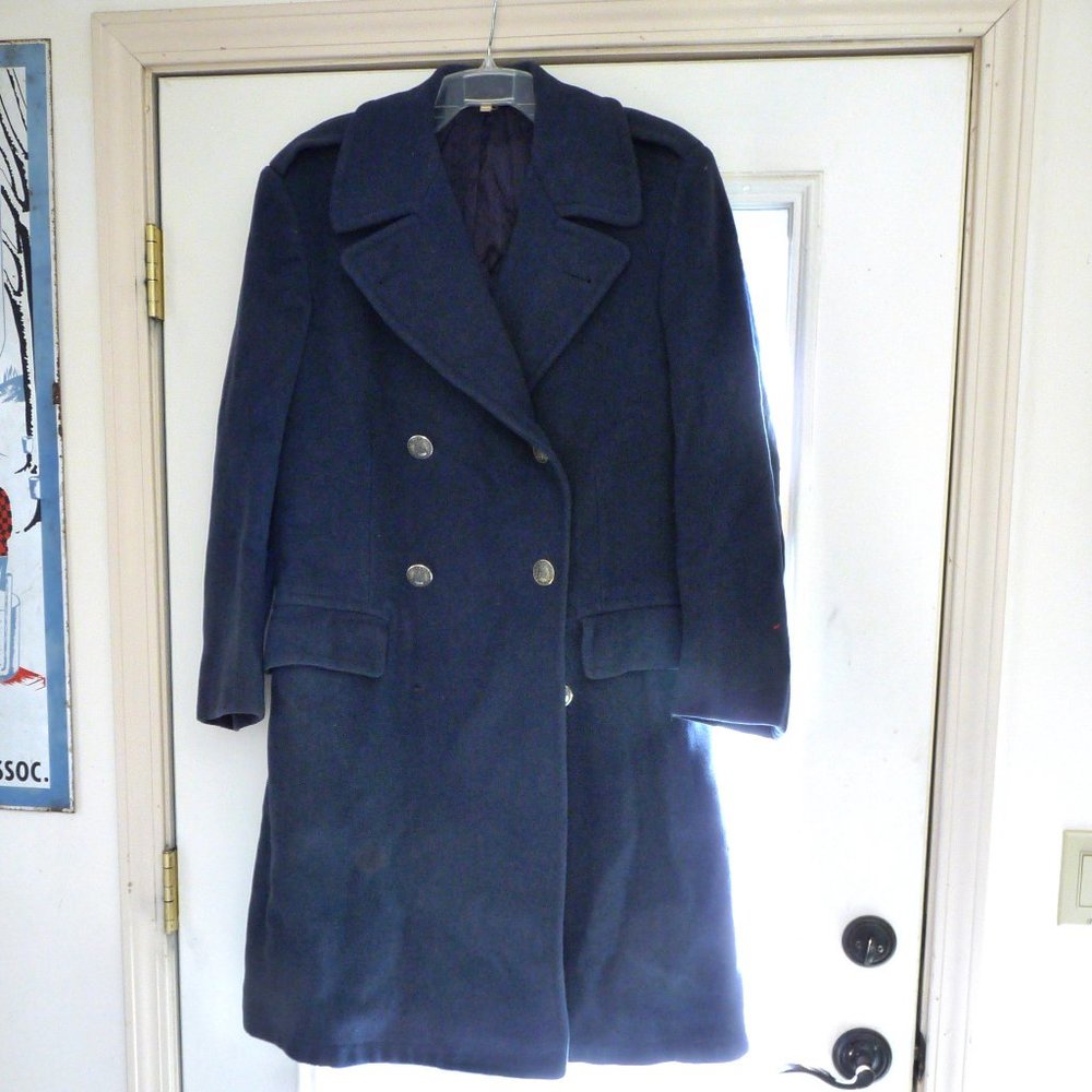 US Air Force blue wool overcoat vintage uniform